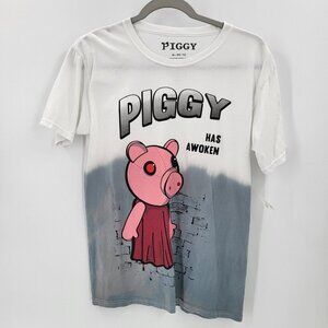 Piggy Boy's T-Shirt Size XL White Piggy Has‎ Awoken Gamer Short Sleeve **FLAW**